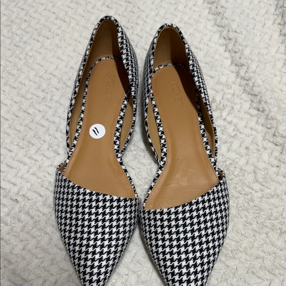 J. Crew Shoes - J. Crew Black and White Houndstooth Flats